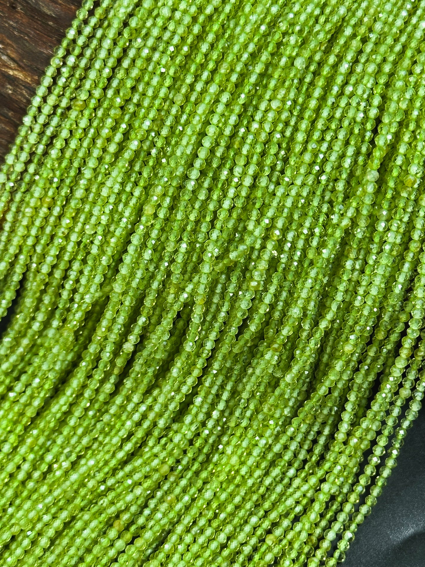 AAA NATURAL Peridot Gemstone Bead Faceted 2mm Round Bead, Beautiful Natural Green Color Peridot Gemstone Bead, Excellent Quality Beads 15.5"