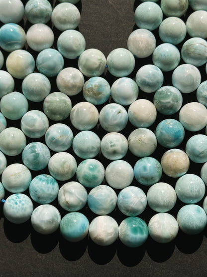 AA+ Natural Larimar Gemstone Round Bead 5mm 6mm 8mm 10mm 12mm Round Bead Beautiful 100% Natural Blue Larimar Bead Larimar Beads