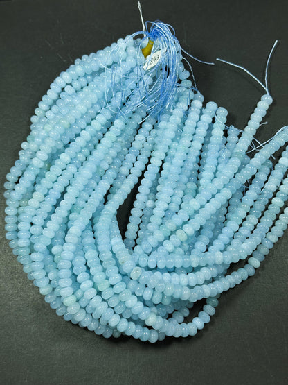 NATURAL Blue Jade Gemstone Bead 8x5mm Rondelle Shape Bead, Beautiful Blue Color Jade Gemstone Beads, Great Quality Bead Full Strand 15.5"