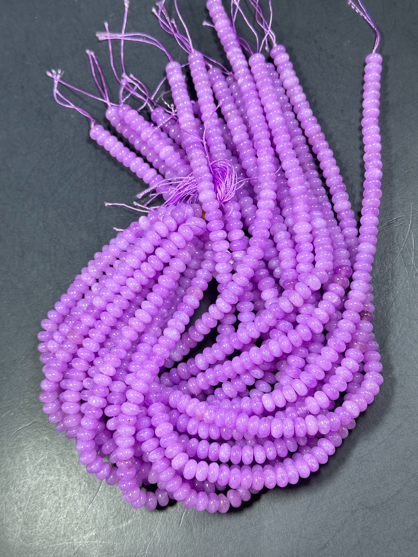 NATURAL Lavender Jade Gemstone Bead 8x5mm Rondelle Shape Bead, Beautiful Purple Color Jade Gemstone Bead Great Quality Bead Full Strand 15.5"