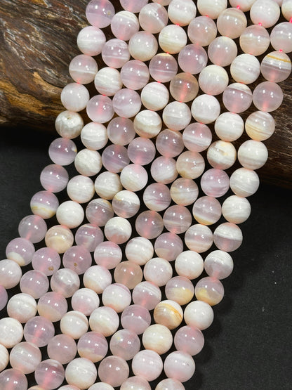 AAA Natural Pink Calcite Gemstone Bead 6mm 8mm 10mm Round Bead, Gorgeous Natural Pale Pink Color Calcite Gemstone Bead, High Quality 15.5"