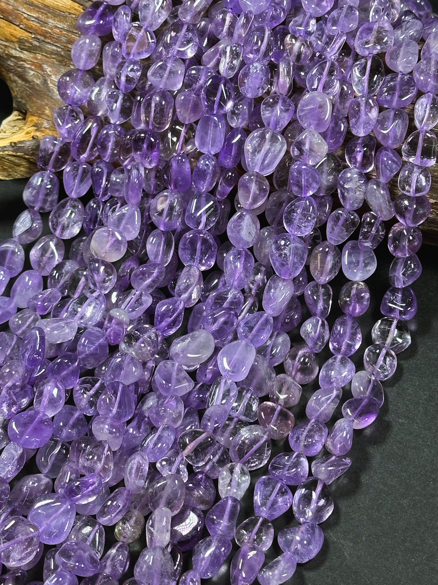 Natural Amethyst Gemstone Beads Freeform Pebble Shape Beads, Beautiful Natural Clear Purple Color Amethyst Gemstone Beads Full Strand 15.5"