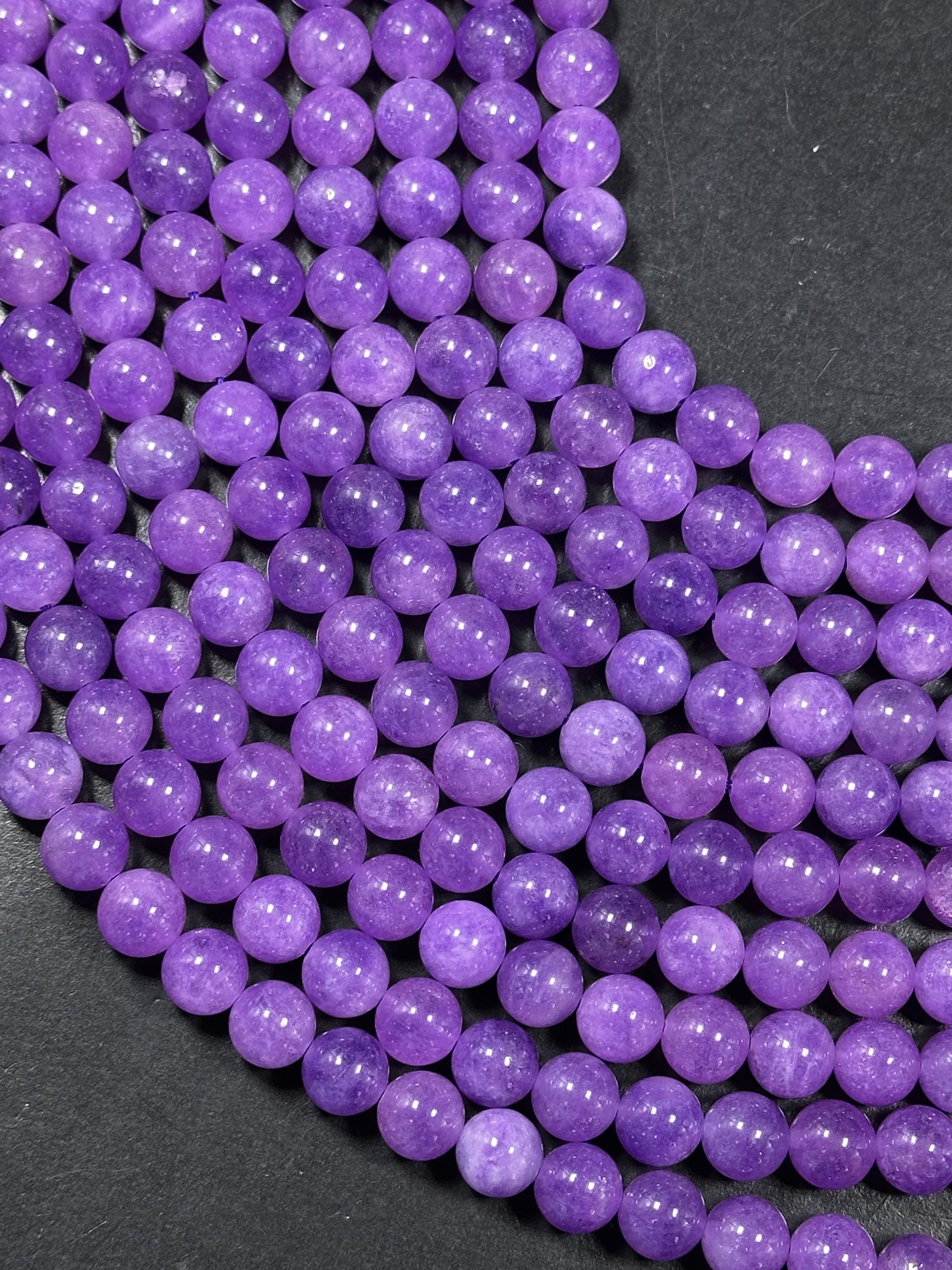 Natural Lavender Jade Gemstone Bead 6mm 8mm 10mm Round Beads, Beautiful Lavender Purple Color Jade Beads, Great Quality Full Strand 15.5"