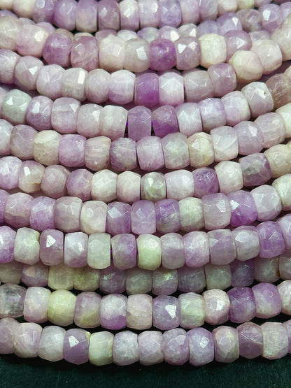 AAA Natural Kunzite Gemstone Bead Faceted 9x6mm Rondelle Shape, Gorgeous Natural Pink Purple Color Kunzite, Excellent Quality 15.5" Strand