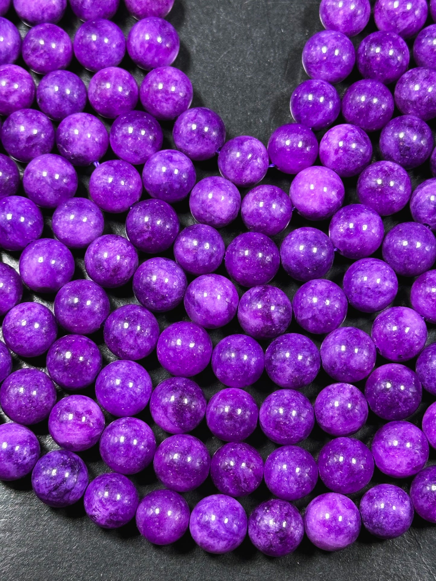 Natural Sugilite Gemstone Bead 6mm 10mm Round Beads, Gorgeous Natural Purple Color Sugilite Stone Beads, Excellent Quality Full Strand 15.5"