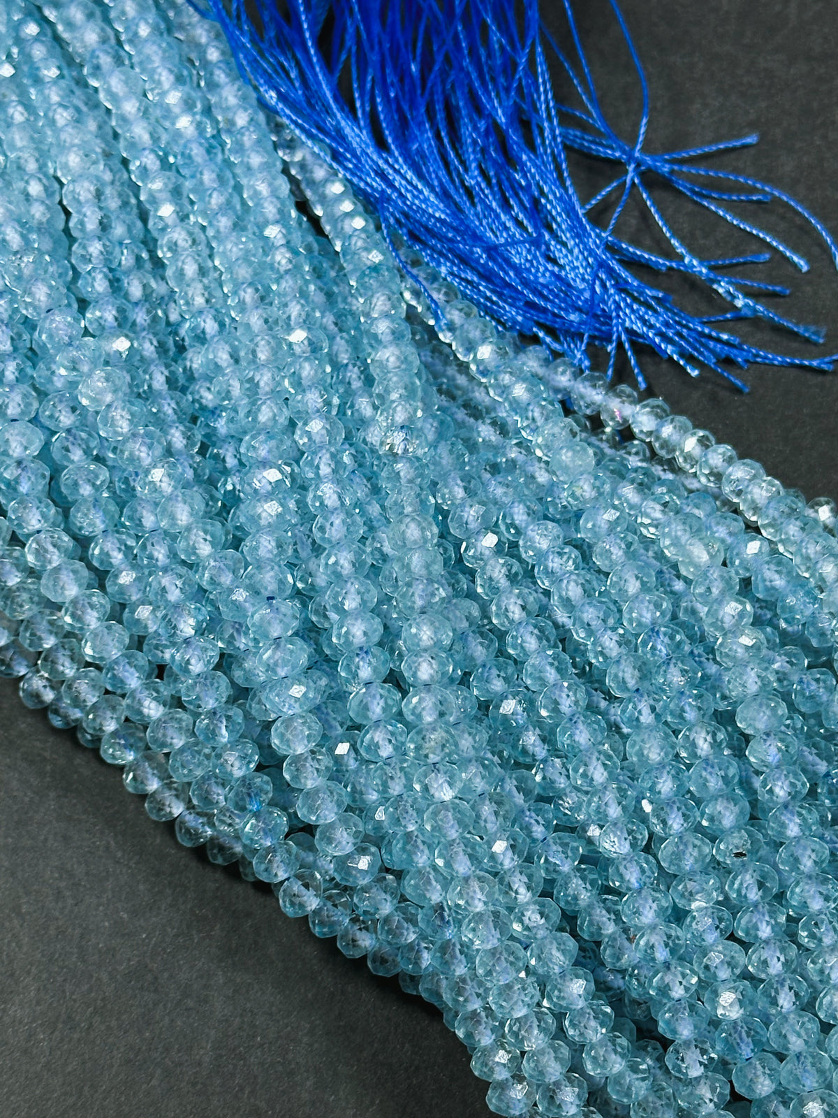 13 Inches Strand Mystic London Blue Topaz Faceted Rondelles 13 Inches Strand Mystic London Blue Topaz Faceted Rondelles