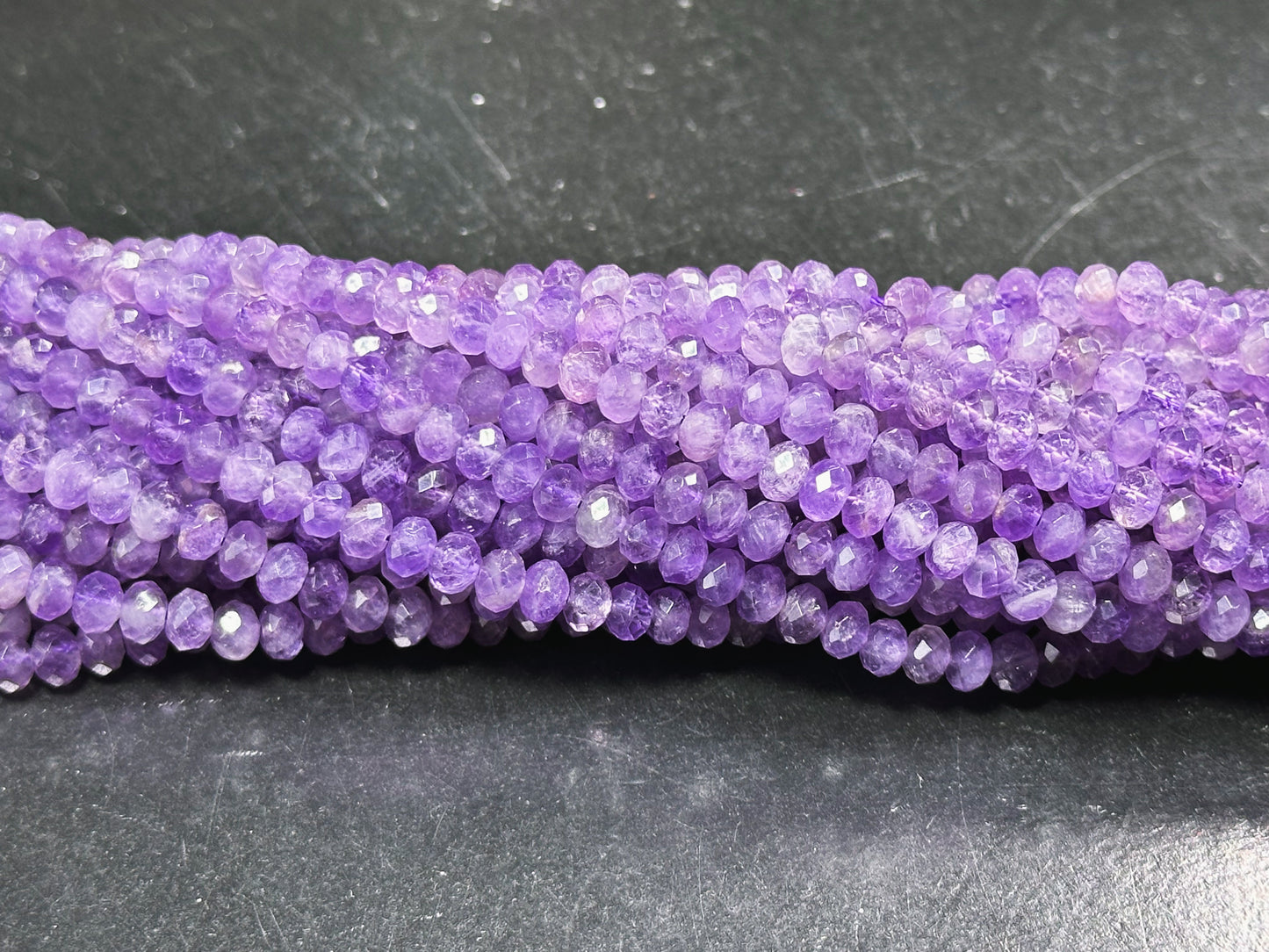 Natural Amethyst Gemstone Bead Faceted 3x5mm Rondelle Shape, Beautiful Natural Purple Amethyst Gemstone Bead Great Quality Full 15.5" Strand