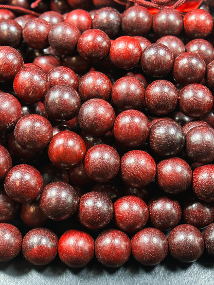 Natural Red Rosewood Beads 8mm 10mm Round Beads, Natural Mahogany Dark Red Aromatic Wood Meditation Prayer Mala Beads Full Strand 15.5"