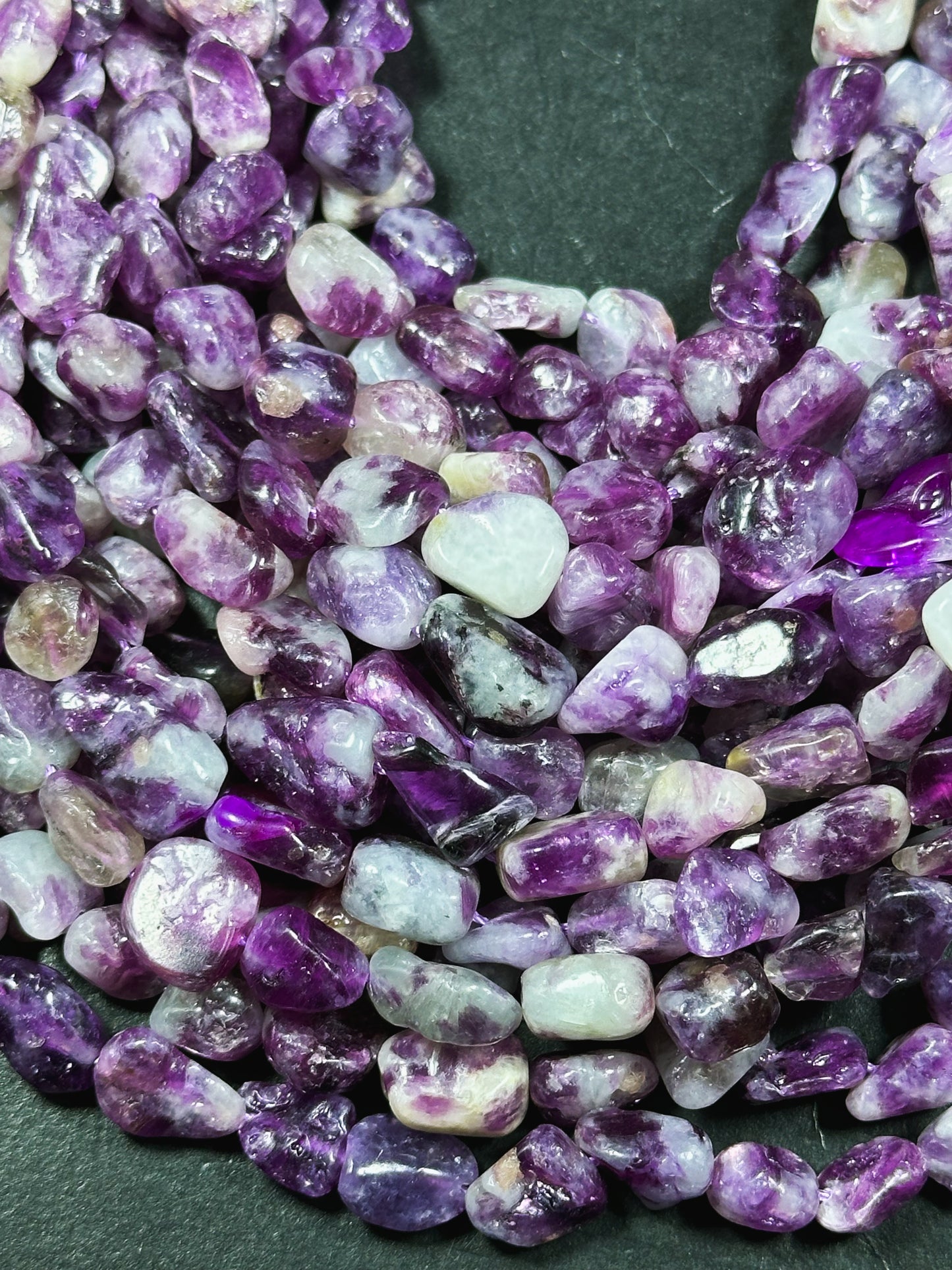 Natural Purple Emerald Gemstone Bead Freeform Pebble Shape, Gorgeous Natural Purple Color Emerald Bead, Excellent Quality Full Strand 15.5"