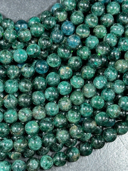 AAA Green Apatite Gemstone Bead 6mm 8mm 10mm Round Beads, Beautiful Green Color Apatite Gemstone Bead Full Strand 15.5", Great Quality Apatite Beads