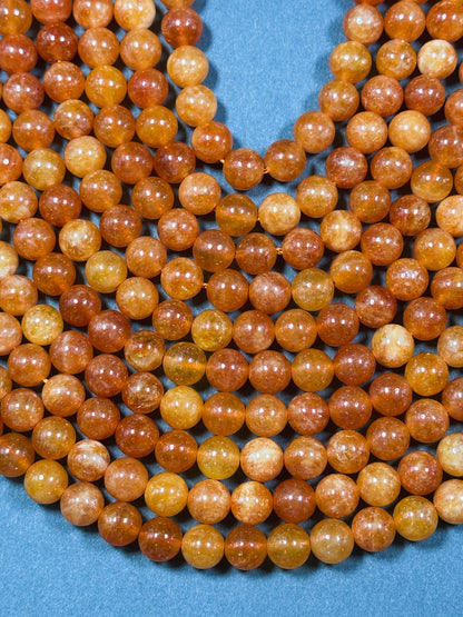 Natural Orange Jade Gemstone Bead 6mm 8mm Round Beads, Beautiful Orange Color Jade Gemstone Beads, Great Quality Jade Bead Full Strand 15.5"