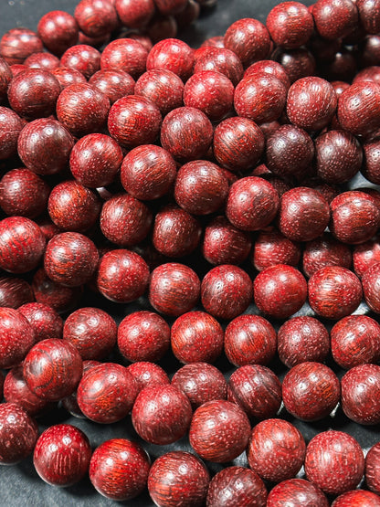 Natural Red Sandalwood Beads 6mm 8mm 10mm Round Beads, Natural Mahogany Red Aromatic Wood Meditation Prayer Mala Beads Full Strand 15.5"