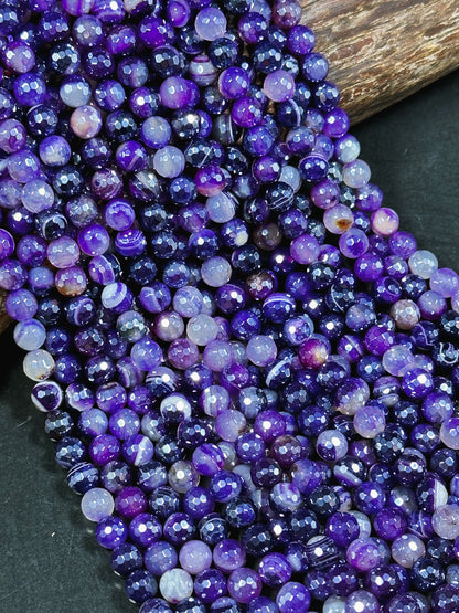 Beautiful Mystic Agate Gemstone Bead Faceted 6mm 8mm 10mm 12mm Round Bead, Beautiful Purple Color Agate Gemstone Bead Full Strand 15.5"