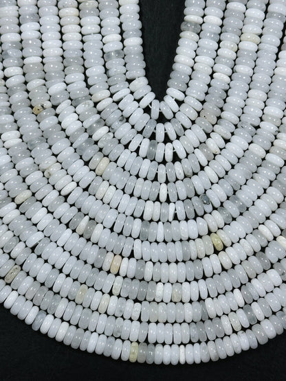 Natural White Moonstone Gemstone Bead 6x2mm Rondelle Shape, Gorgeous Natural White Color Moonstone Gemstone Bead Great Quality, 15.5" Strand