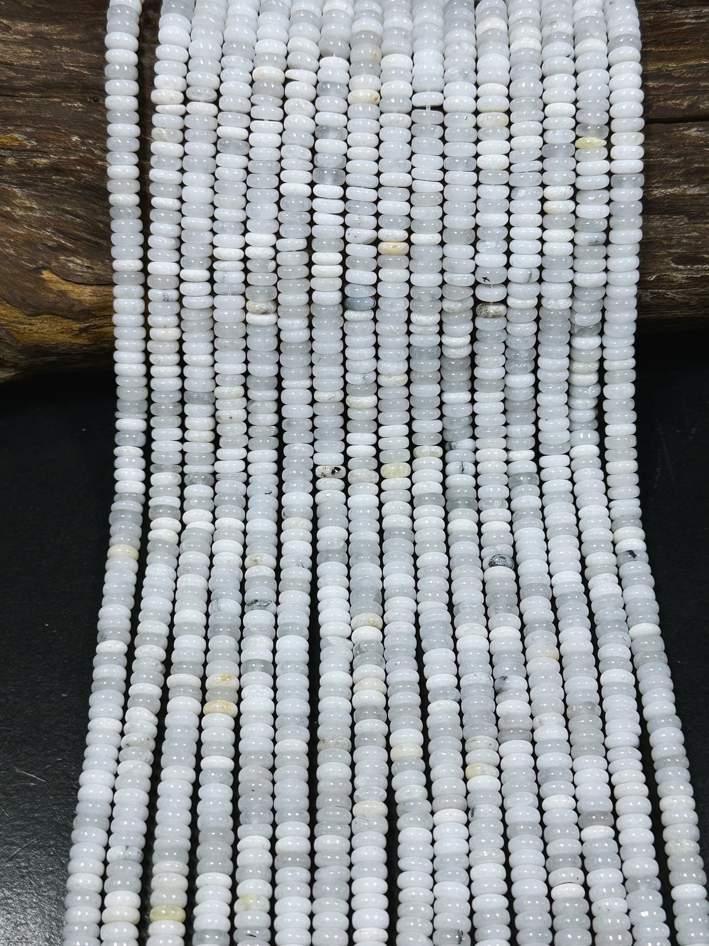 Natural White Moonstone Gemstone Bead 6x2mm Rondelle Shape, Gorgeous Natural White Color Moonstone Gemstone Bead Great Quality, 15.5" Strand