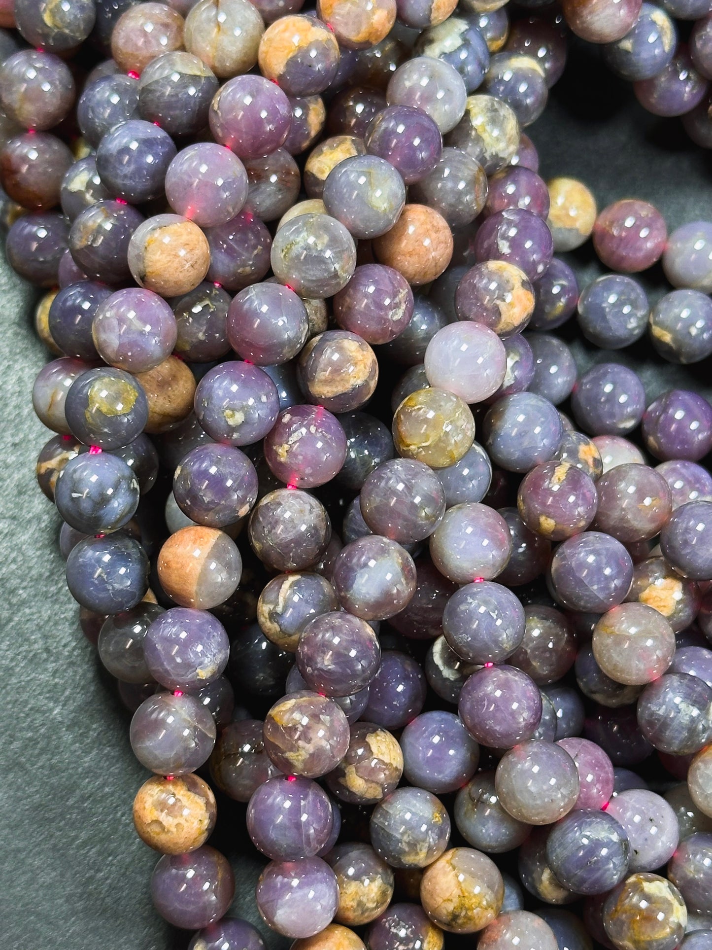 Natural Mauve Madagascar Rose Quartz Gemstone Bead 6mm 8mm 10mm 12mm Round Beads, Gorgeous High Quality Mauve Purple Rose Quartz Beads 15.5"