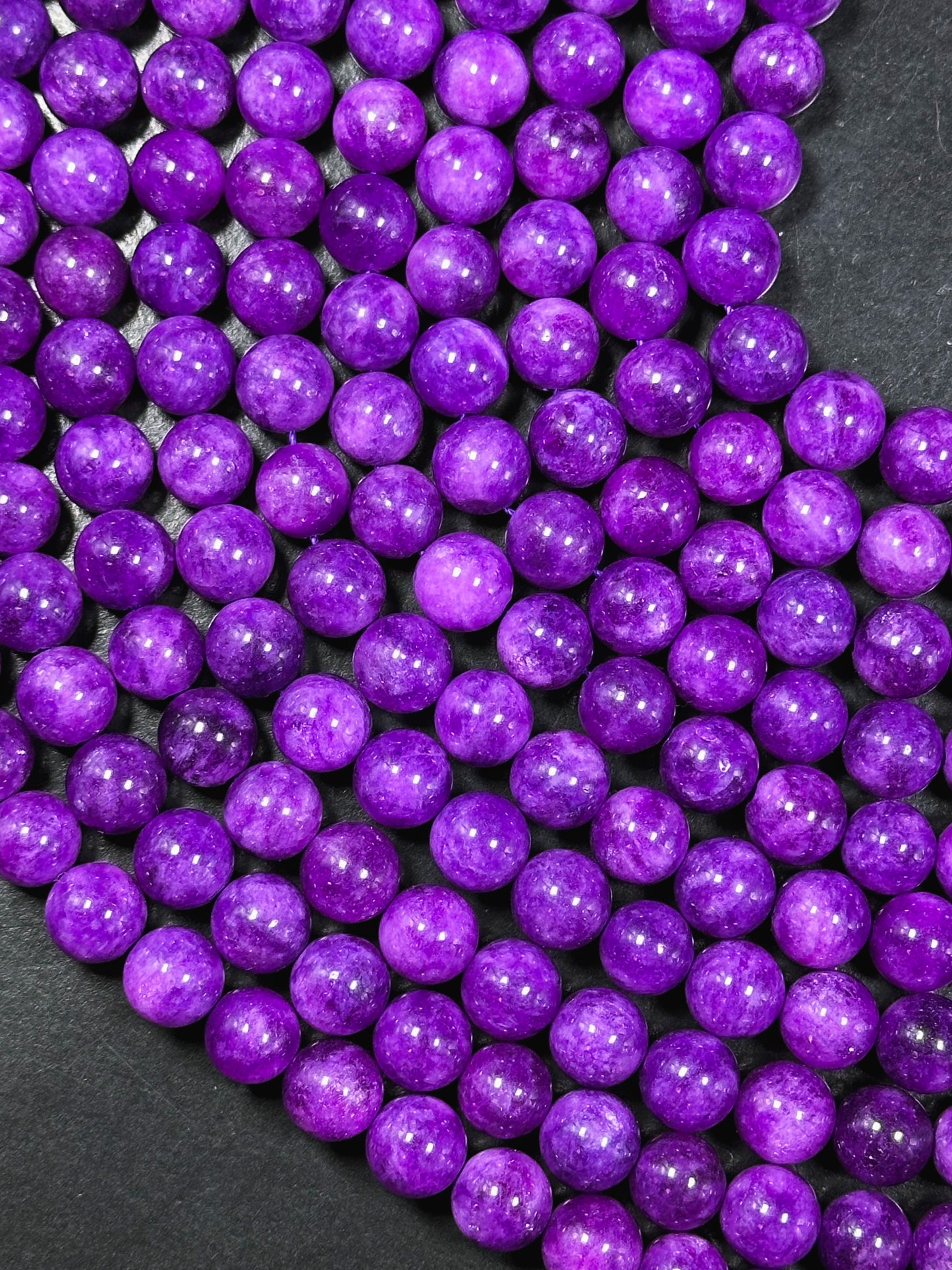 Natural Sugilite Gemstone Bead 6mm 10mm Round Beads, Gorgeous Natural Purple Color Sugilite Stone Beads, Excellent Quality Full Strand 15.5"