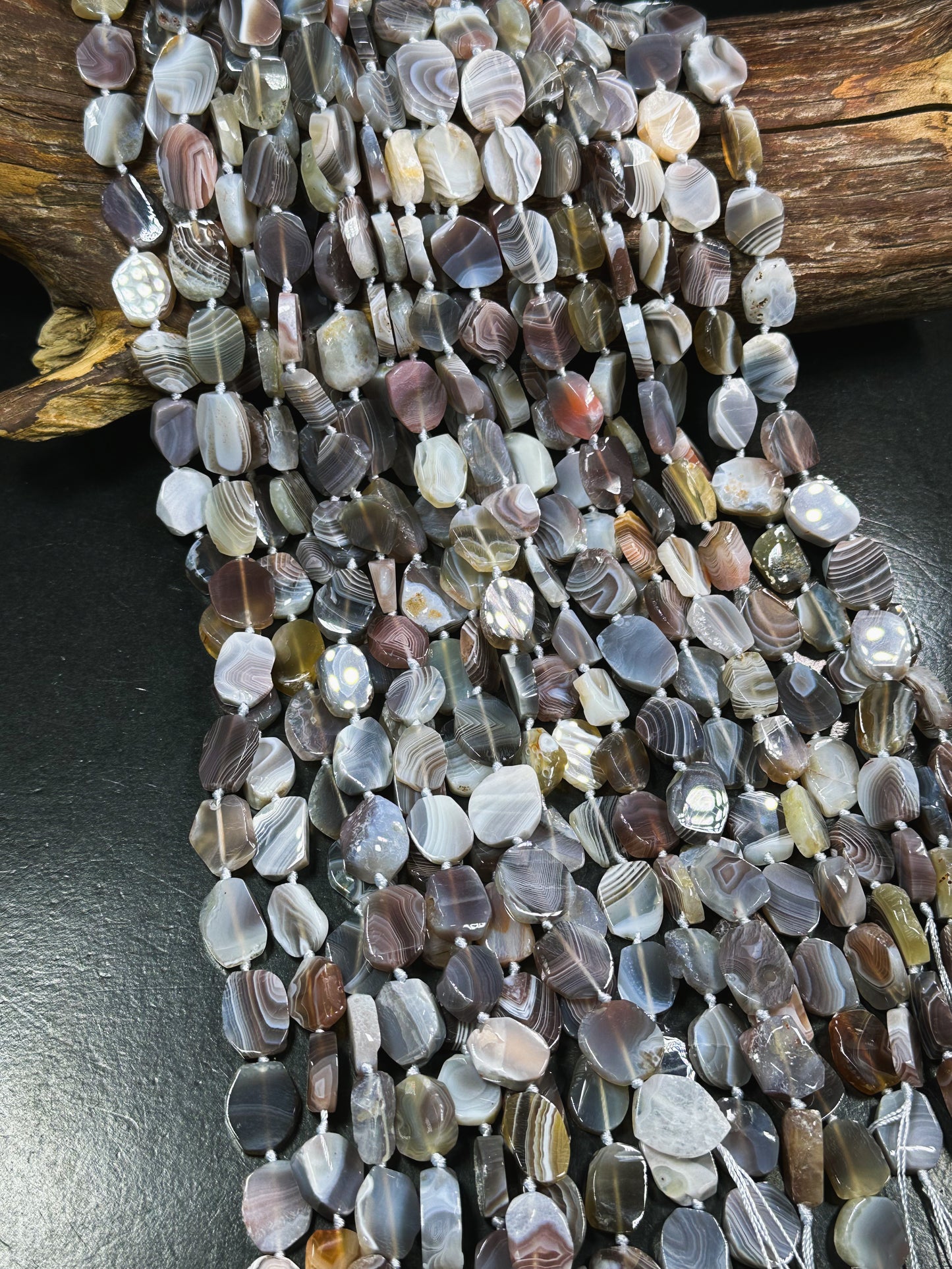 AAA Natural Botswana Agate Gemstone Bead 16x13mm Oval Shape, Beautiful Natural Brown Beige Gray Color Agate Beads, Excellent Quality 15.5"