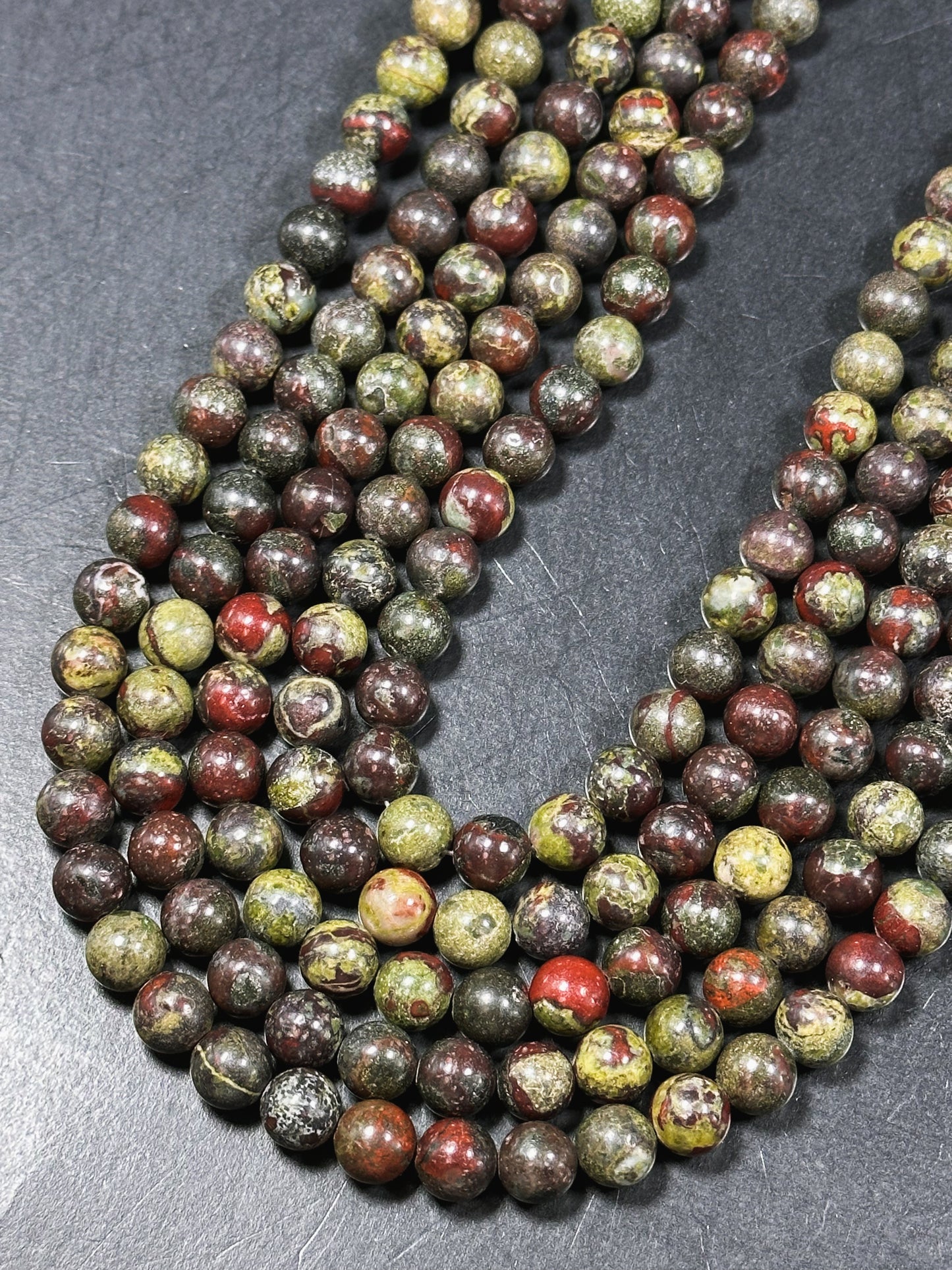 NATURAL Dragon Bloodstone Gemstone Bead 4mm 6mm 8mm 10mm Round Beads, Beautiful Red Green Color Bloodstone Gemstone Beads Full Strand 15.5"