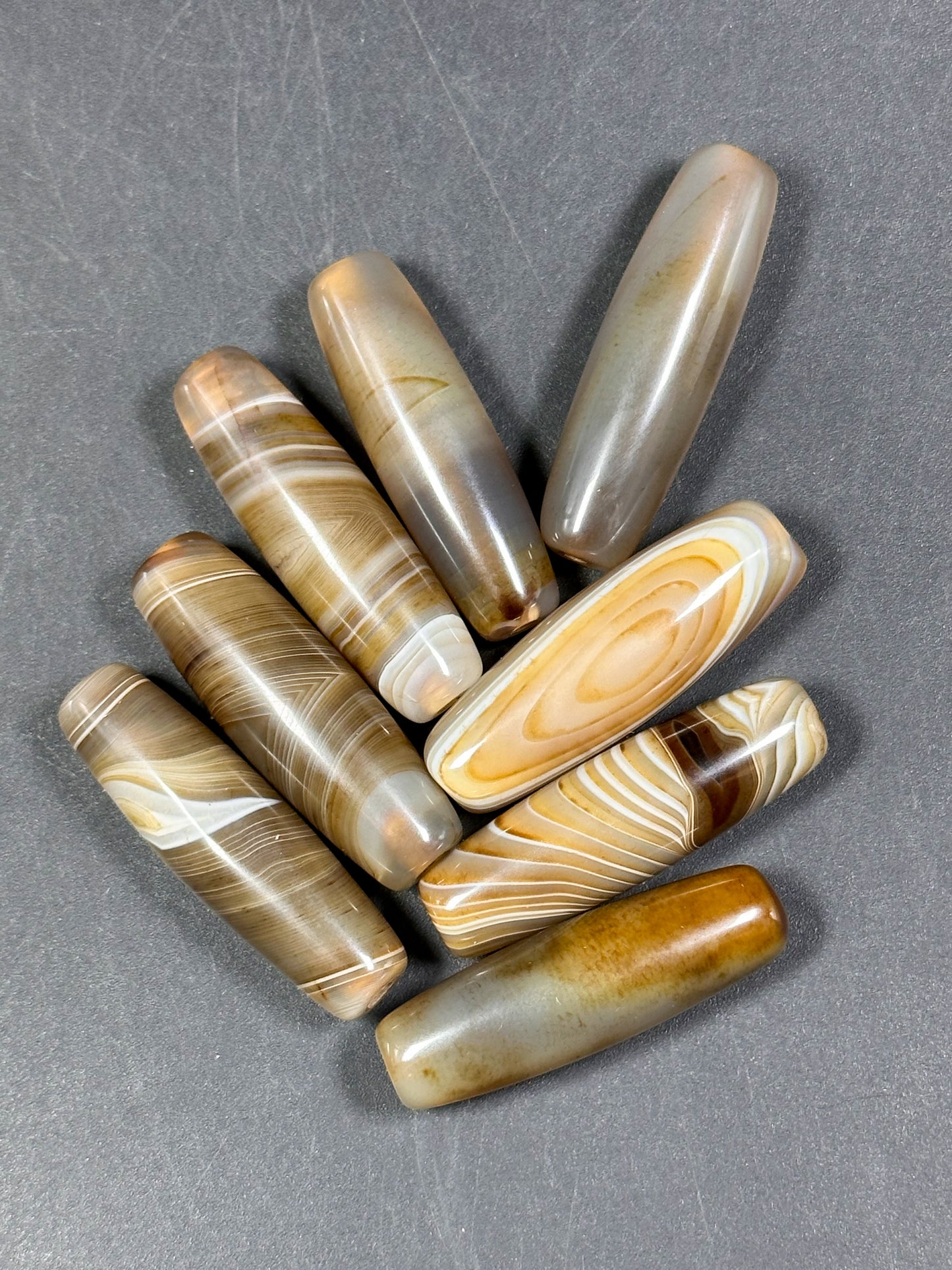 AAA Natural Botswana Agate Gemstone Bead 30x12mm Barrel Shape, Beautiful Natural Brown Beige Color Botswana Agate Gemstone Bead, LOOSE BEADS