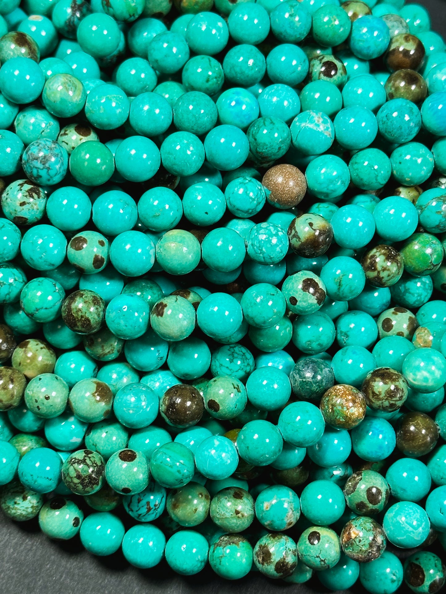 Natural Turquoise Howlite Gemstone Beads 4mm 6mm 8mm 10mm 12mm Round Bead, Beautiful Turquoise Color Howlite Turquoise Gemstone Beads Full Strand 15.5