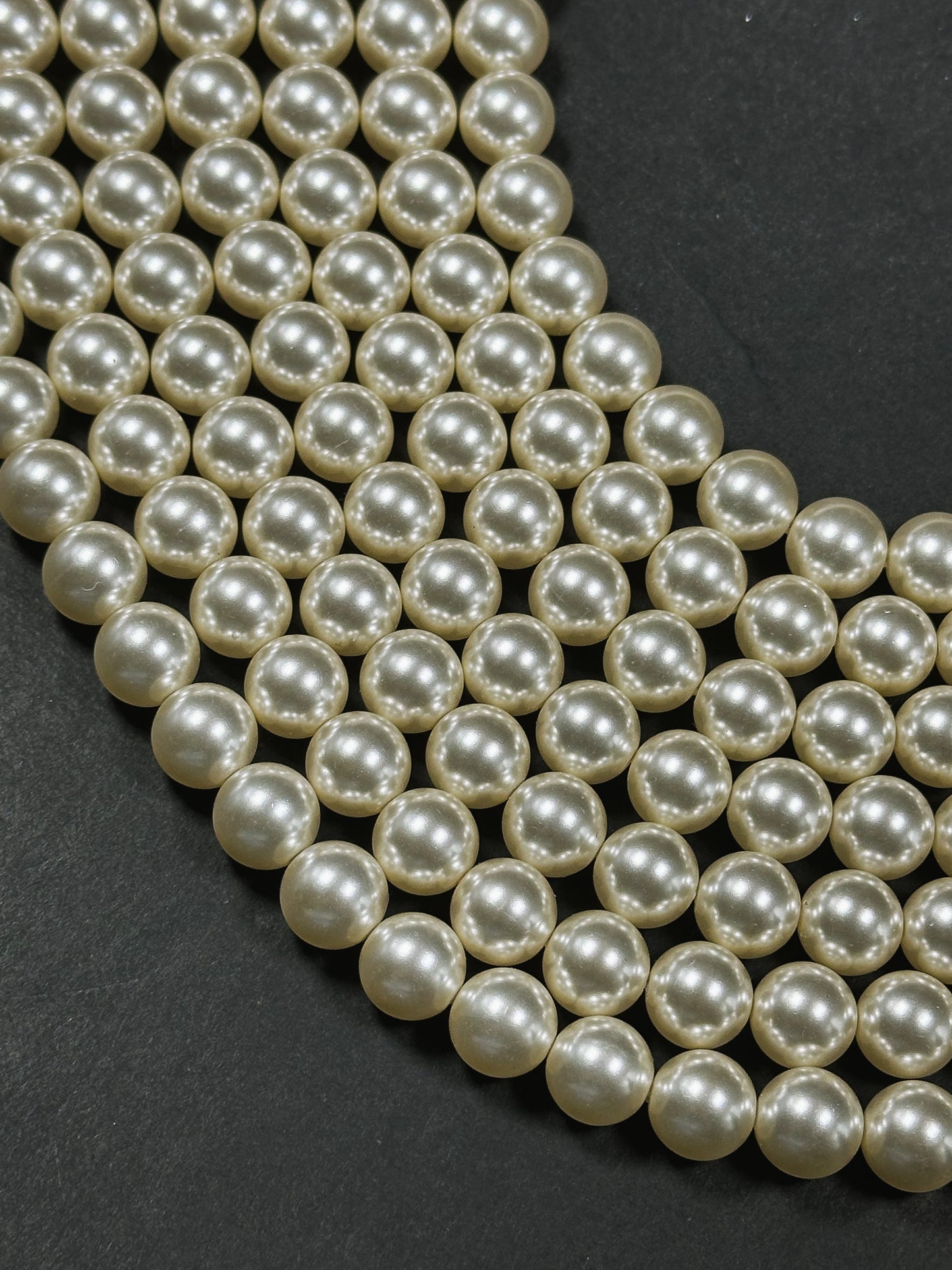 Swarovski Pearl Crystal Beads 4mm 6mm 8mm 10mm Round Bead, Beautiful Cream Color Swarovski Crystal Pearl Bead Genuine Swarovski Pearls 15.5"