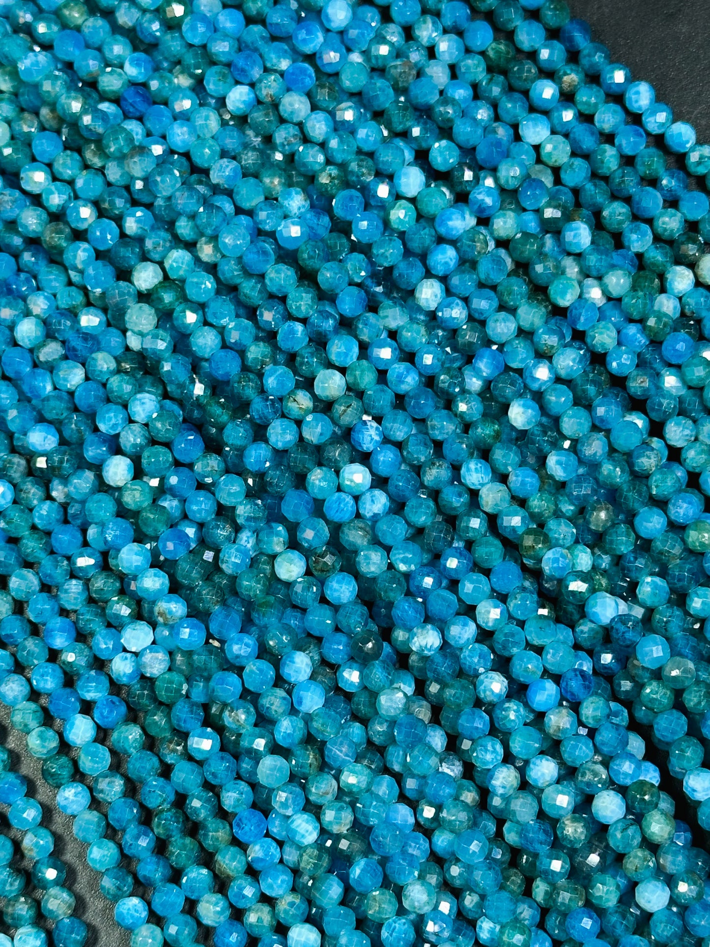 Natural Blue Apatite Gemstone Bead Faceted 4mm Round Bead, Gorgeous Natural Blue Color Apatite Gemstone Beads Great Quality Full Strand 15.5"