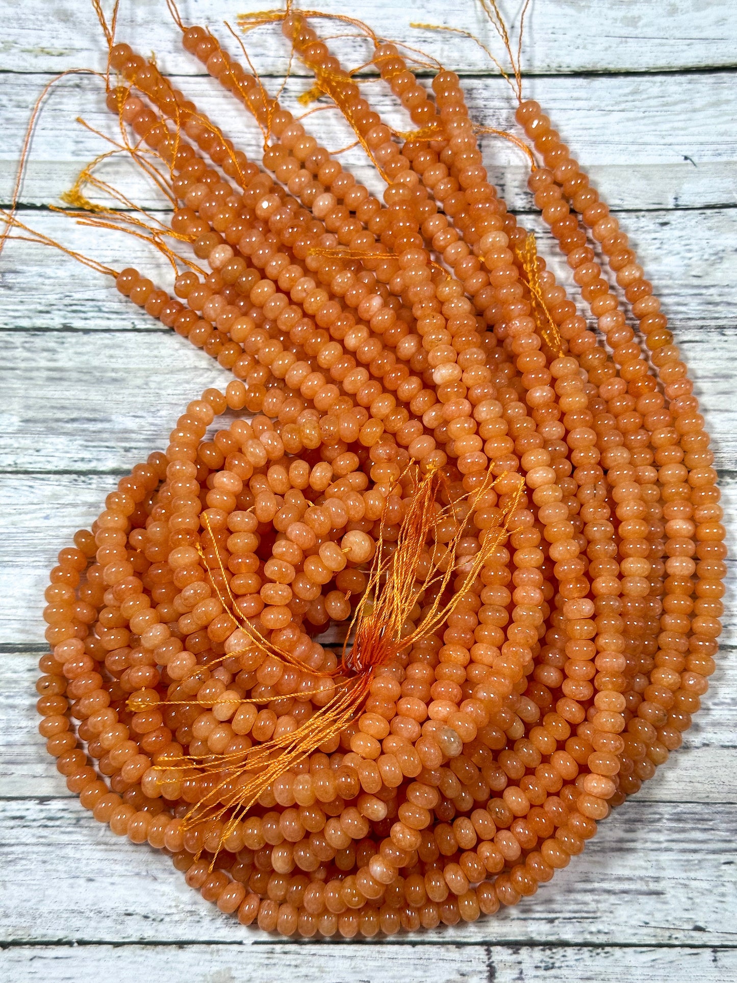 NATURAL Orange Jade Gemstone Bead 8x5mm Rondelle Shape Bead, Beautiful Orange Color Jade Gemstone Bead, Great Quality Bead Full Strand 15.5"