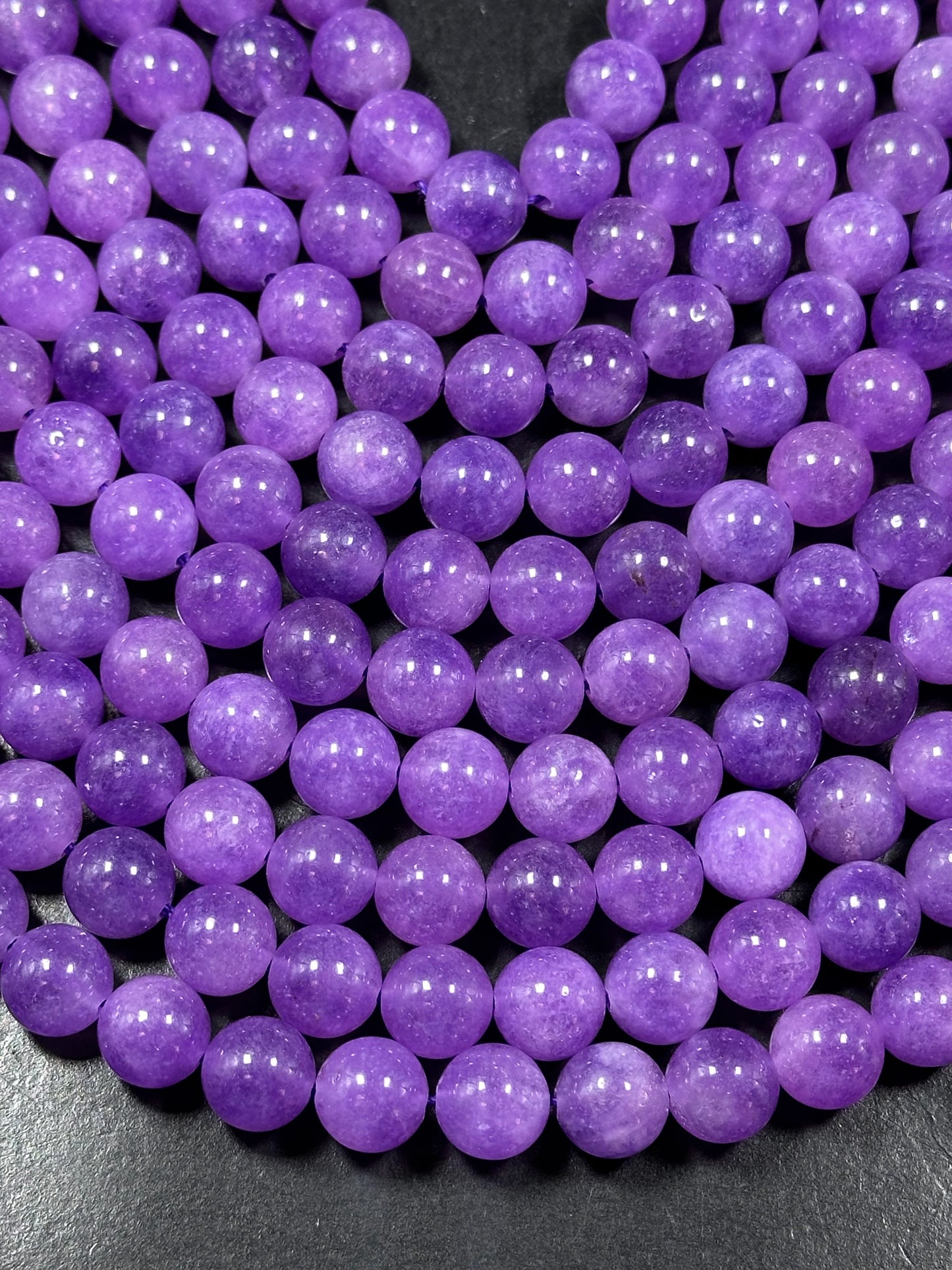 Natural Lavender Jade Gemstone Bead 6mm 8mm 10mm Round Beads, Beautiful Lavender Purple Color Jade Beads, Great Quality Full Strand 15.5"