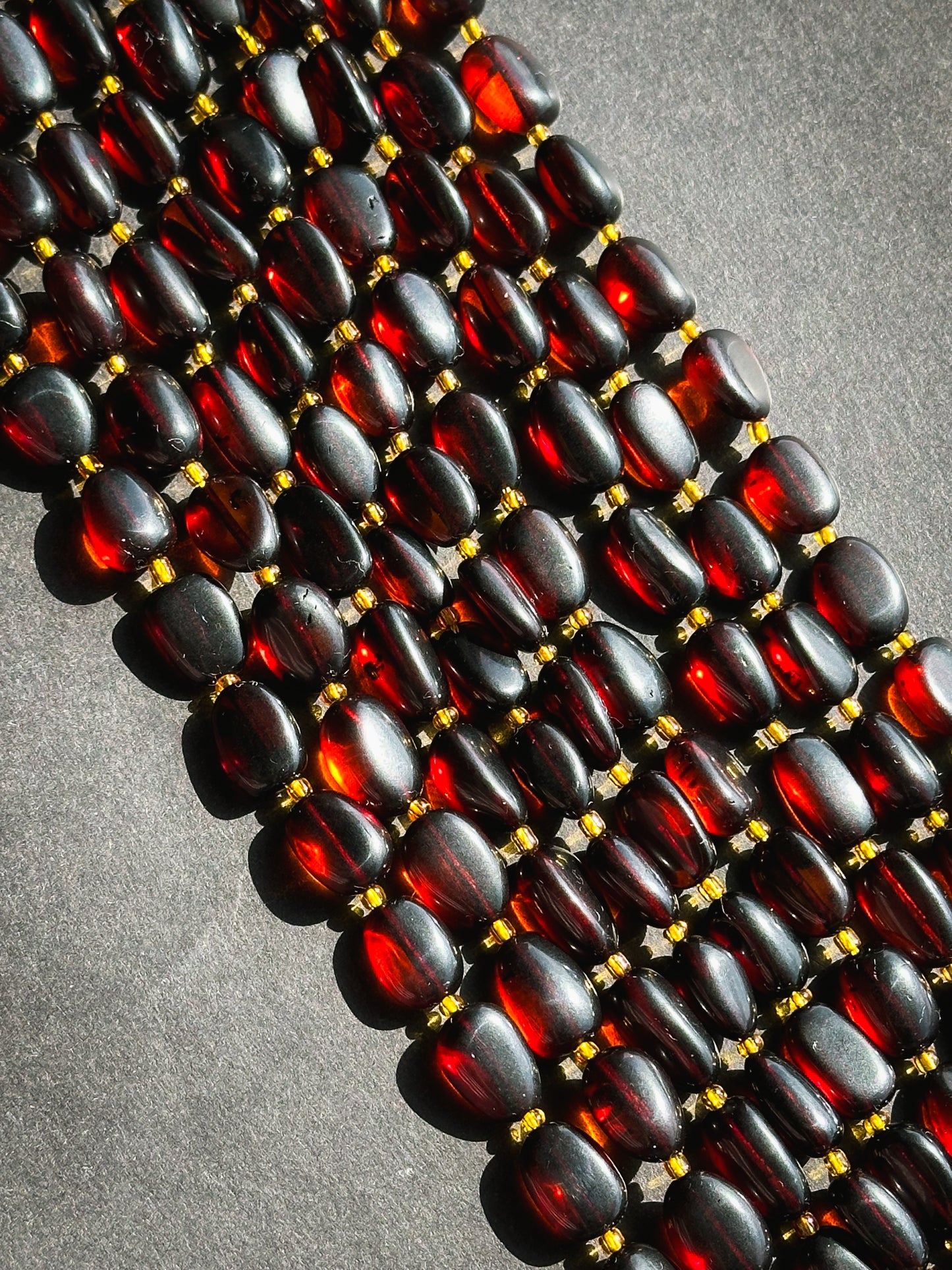 Natural Amber Gemstone Bead 14x10mm Oval Shape Bead, Beautiful Natural Dark Red Brown Color Amber Stone Bead Full Strand 15.5"