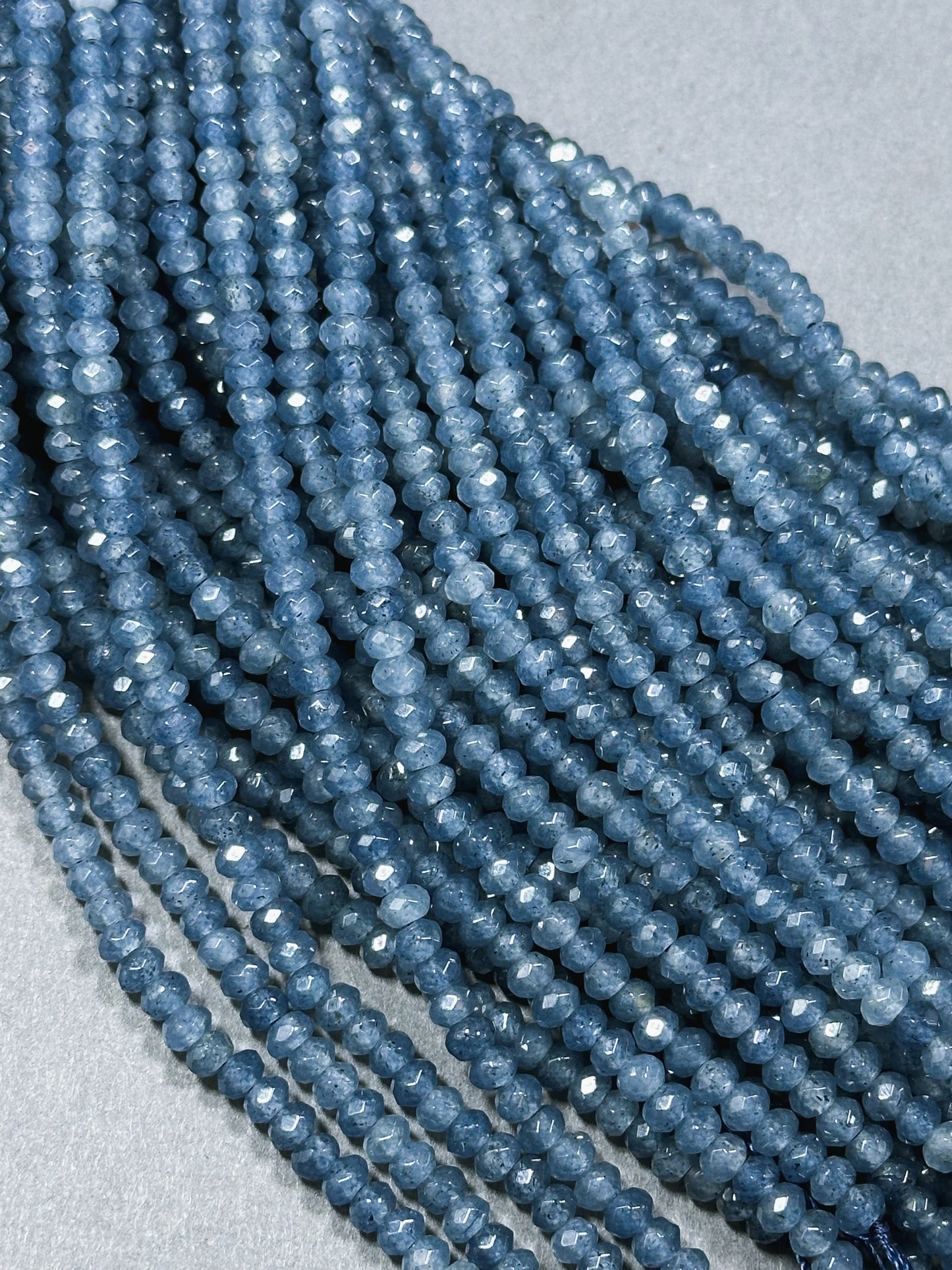 AAA Natural Sapphire Gemstone Bead Faceted 4x3mm Rondelle Shape, Beautiful Natural Blue Color Sapphire Beads, Excellent Quality 15.5" Strand