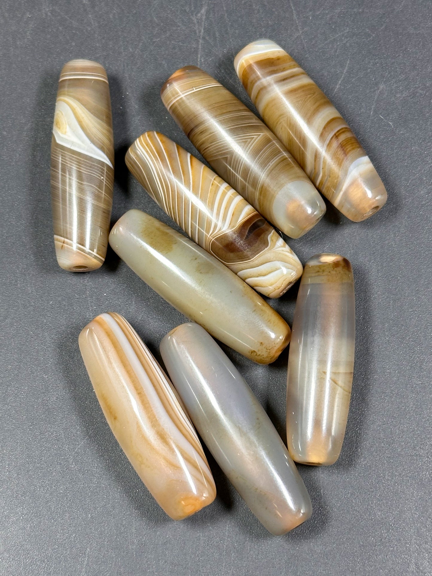 AAA Natural Botswana Agate Gemstone Bead 30x12mm Barrel Shape, Beautiful Natural Brown Beige Color Botswana Agate Gemstone Bead, LOOSE BEADS