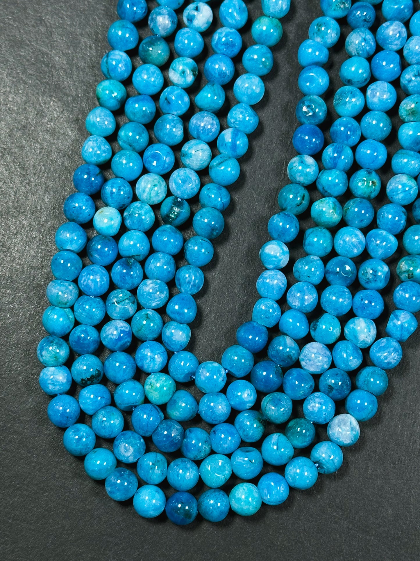 Natural Apatite Quartz Gemstone Bead 8mm Freeform Round Beads, Beautiful Sky Blue Color Apatite Quartz Gemstone Beads, Full Strand 15.5"