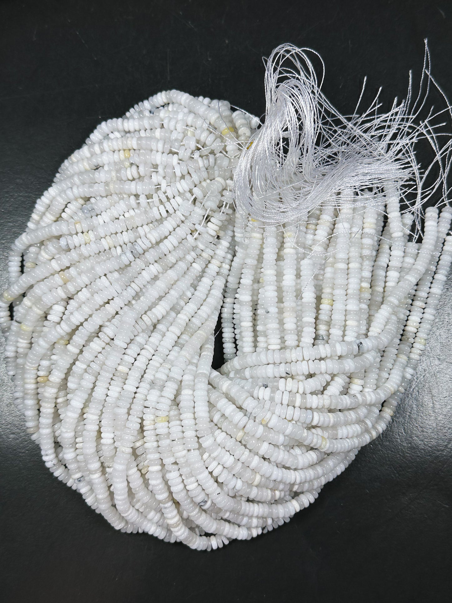 Natural White Moonstone Gemstone Bead 6x2mm Rondelle Shape, Gorgeous Natural White Color Moonstone Gemstone Bead Great Quality, 15.5" Strand