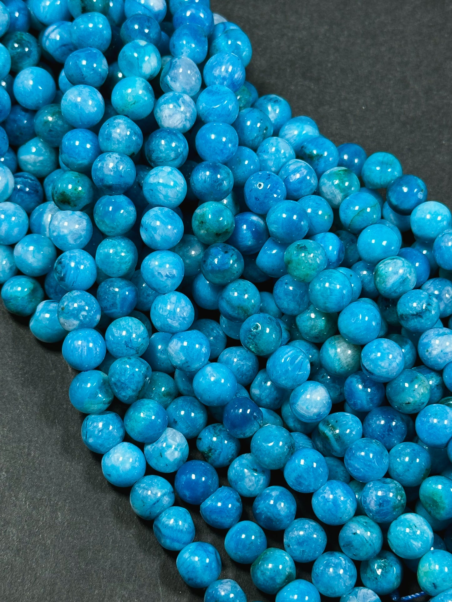 Natural Apatite Quartz Gemstone Bead 8mm Freeform Round Beads, Beautiful Sky Blue Color Apatite Quartz Gemstone Beads, Full Strand 15.5"