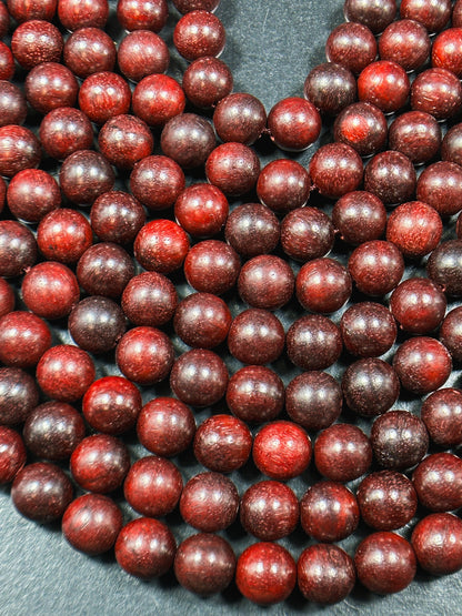 Natural Red Rosewood Beads 8mm 10mm Round Beads, Natural Mahogany Dark Red Aromatic Wood Meditation Prayer Mala Beads Full Strand 15.5"