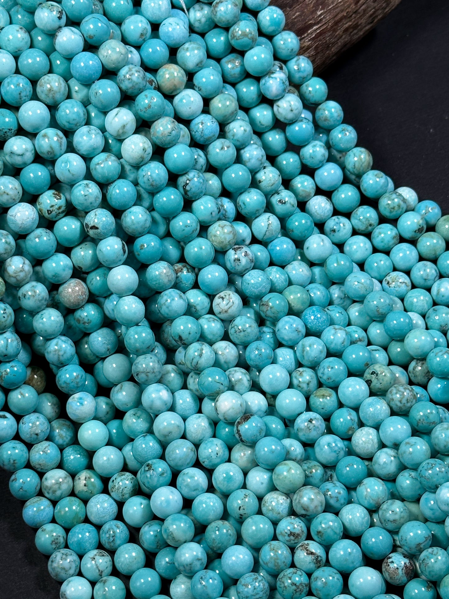 Natural Turquoise Gemstone Bead 6mm 8mm Round Bead, Beautiful Blue Color Turquoise Gemstone Beads, Great Quality Full Strand 15.5"