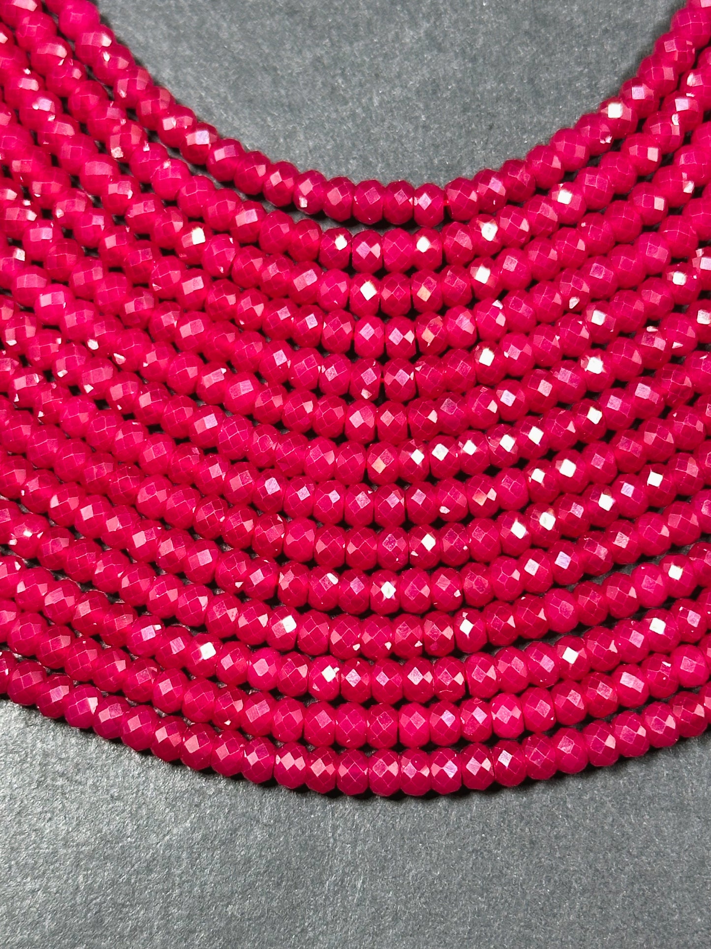 AAA Natural Red Ruby Gemstone Bead Faceted 3x4mm Rondelle Beads, Beautiful Natural Red Ruby Stone Beads, Excellent Quality Full Strand 15.5"