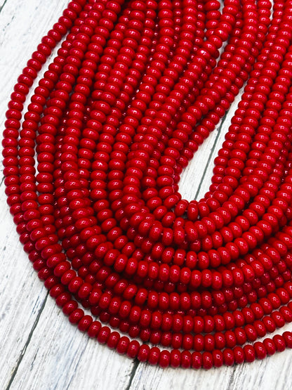 NATURAL Red Jade Gemstone Bead 8x5mm Rondelle Shape Bead, Beautiful Red Color Jade Gemstone Beads, Great Quality Bead Full Strand 15.5"