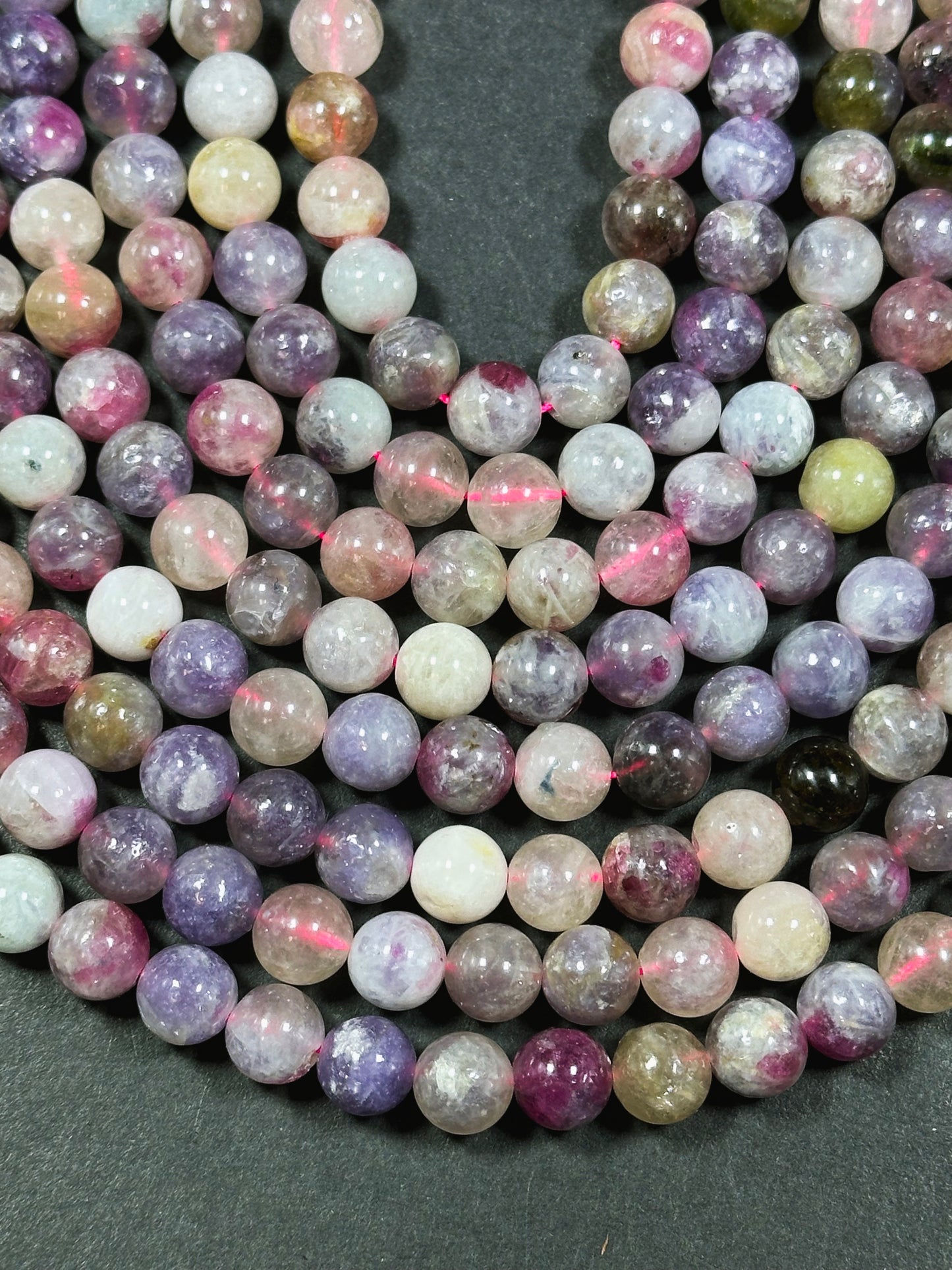 Natural Purple Tourmaline Gemstone Bead 6mm 8mm 10mm Round Beads, Beautiful Purple Pink Color Tourmaline Gemstone Beads Full Strand 15.5"