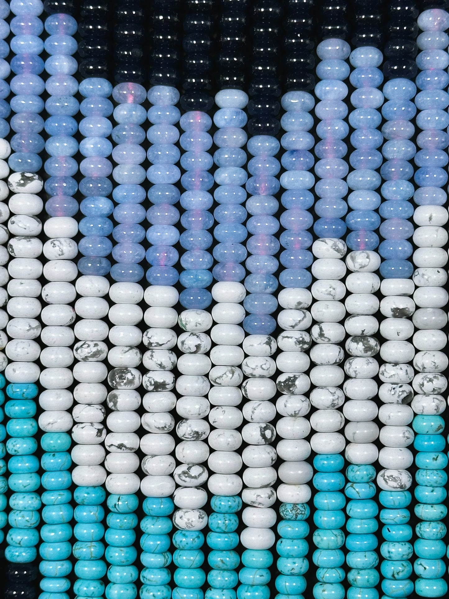 Natural Mixed Gemstone Beads 8x5mm Rondelle Shape, Beautiful Multi Stone Howlite Turquoise Aquamarine Blue Jade Gemstone Beads, Full Strand 15.5"