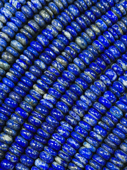 Natural Lapis Lazuli Gemstone Bead 8x3mm Rondelle Shape, Beautiful Natural Blue Color Lapis Lazuli Stone Bead Excellent Quality 15.5" Strand