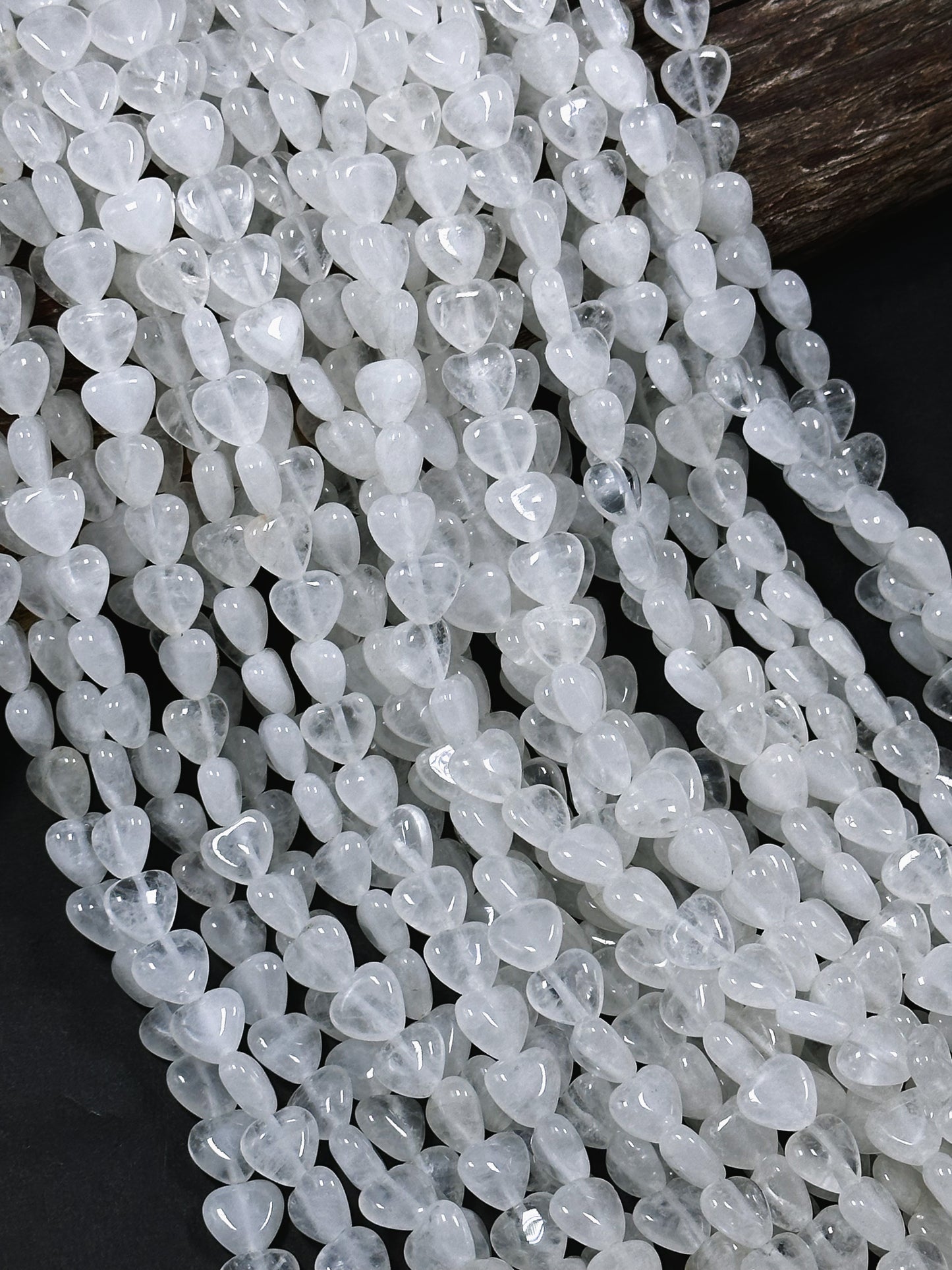 Natural Moonstone Gemstone Bead 10mm Heart Shape Bead, Beautiful Natural White Moonstone Gemstone Bead Great Quality Full Strand 15.5"