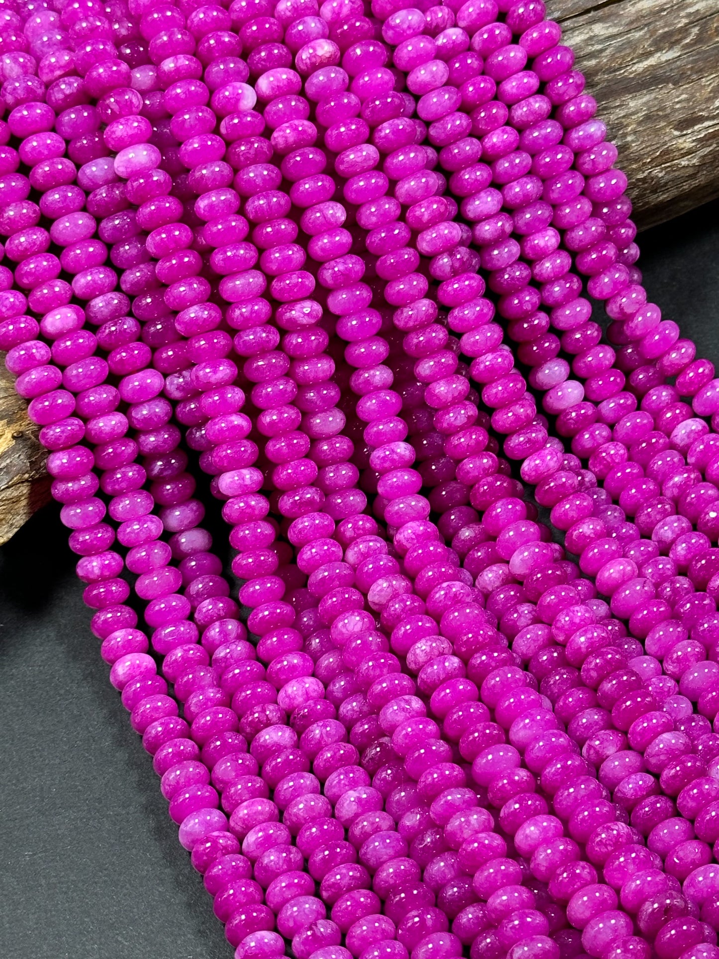 NATURAL Ruby Color Jade Gemstone Bead 8x5mm Rondelle Shape Bead, Beautiful Ruby Quartz Color Jade Beads, Great Quality Bead Full Strand 15.5"