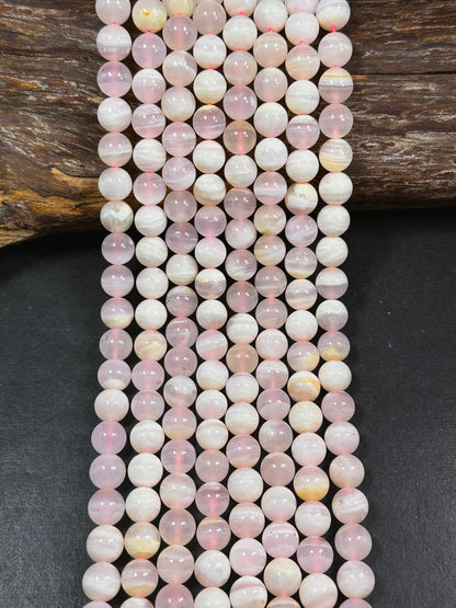 AAA Natural Pink Calcite Gemstone Bead 6mm 8mm 10mm Round Bead, Gorgeous Natural Pale Pink Color Calcite Gemstone Bead, High Quality 15.5"