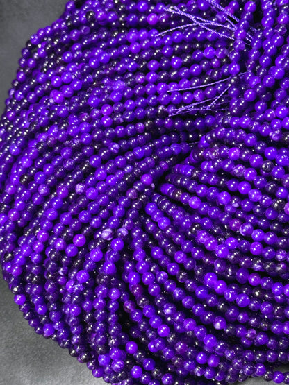 Beautiful Sugilite Gemstone Bead 4mm Round Beads, Gorgeous Purple Color Sugilite Gemstone Bead, Excellent Quality Beads Full Strand 15.5"