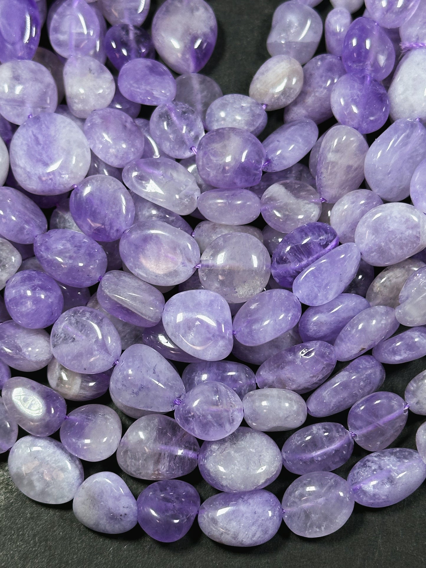 Natural Amethyst Gemstone Beads Freeform Pebble Shape Bead, Beautiful Natural Lavender Purple Color Amethyst Gemstone Bead Full Strand 15.5"