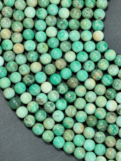 Natural Australian Green Grass Agate Gemstone Bead 6mm 8mm 10mm Smooth Round Beads, Gorgeous Green Color Grass Agate Gemstone Bead Great Quality 15.5"