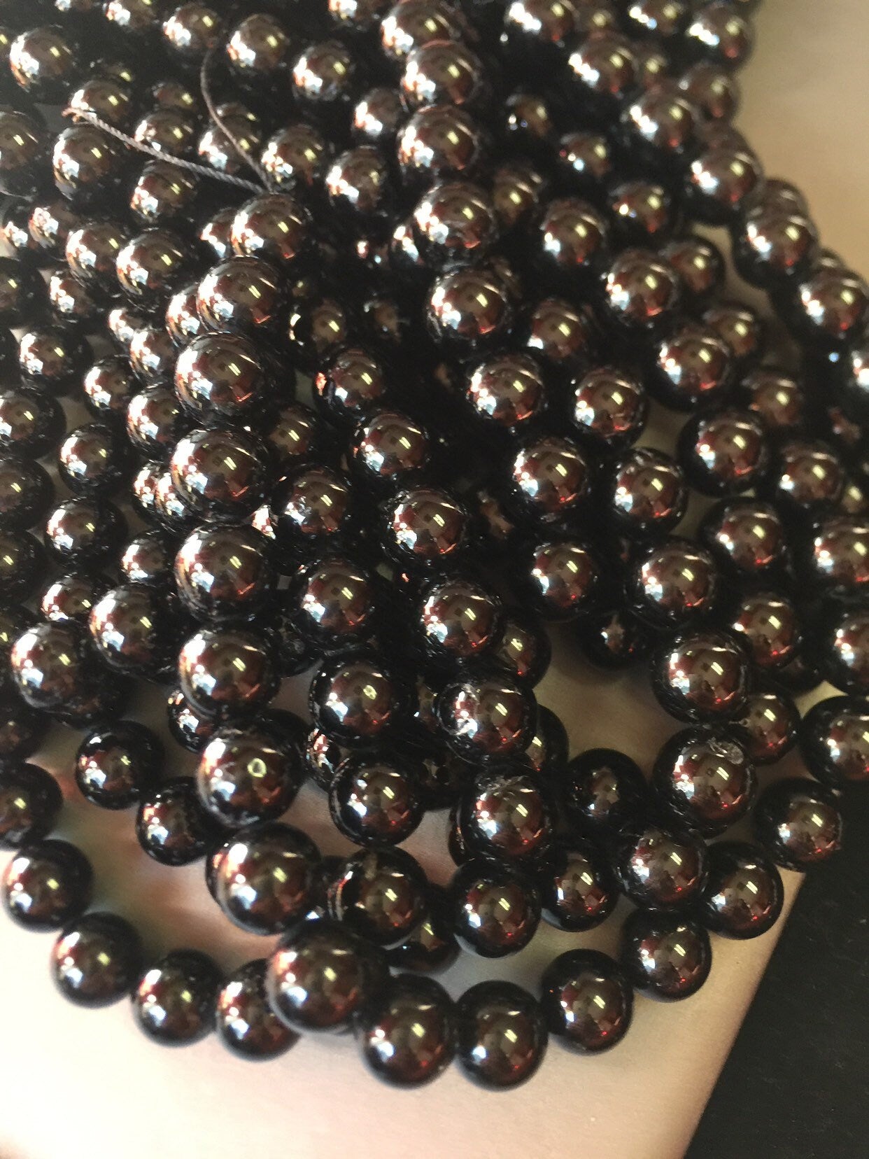 AAA natural black tourmaline beads . Gemstone beads . 4mm 6mm 8mm 10mm 12mm 14mm round beads black tourmaline beads . Bead strand 15.5”