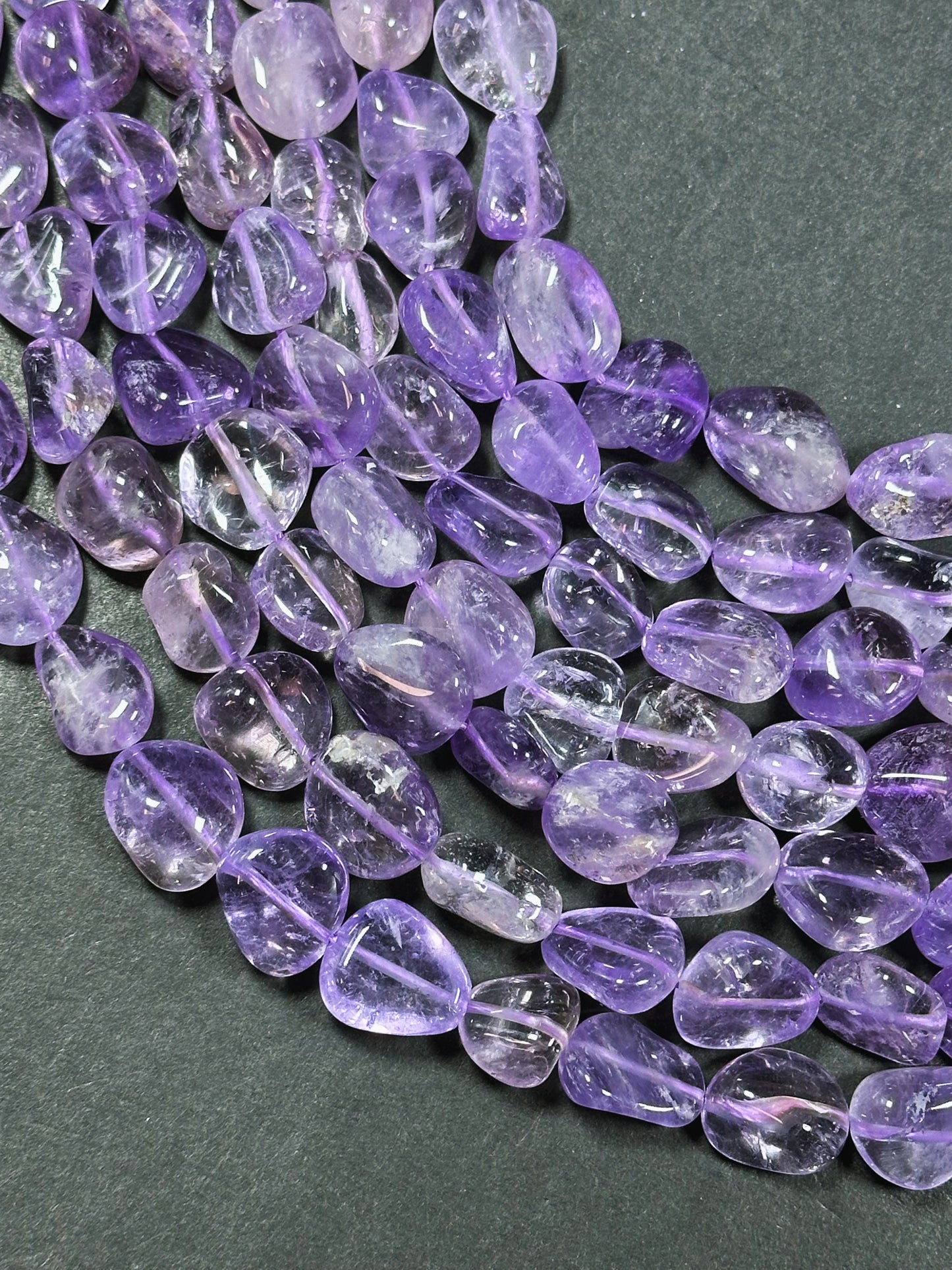 Natural Amethyst Gemstone Beads Freeform Pebble Shape Beads, Beautiful Natural Clear Purple Color Amethyst Gemstone Beads Full Strand 15.5"